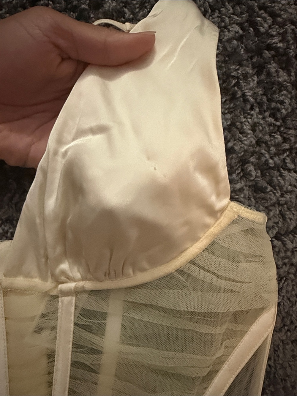 Zara White Cream Mesh Corset Crop Top - Picture 9 of 9
